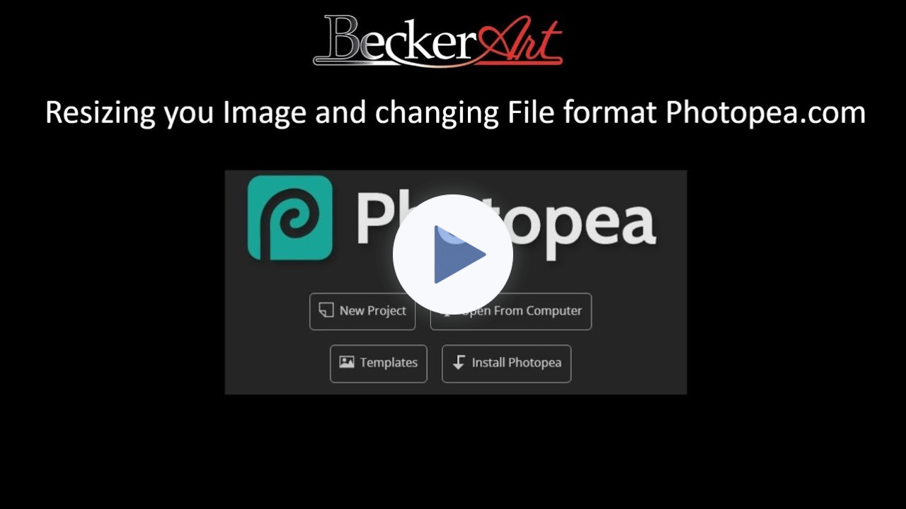 How to resize a Photo image and learn about DPI and file format in Photopea.com BeckerArt