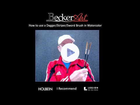 BeckerArt How to use a Dagger, Striper, Sword Watercolor Brush