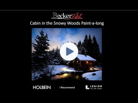 BeckerArt Cabin in the Snowy Woods Paint-a-long