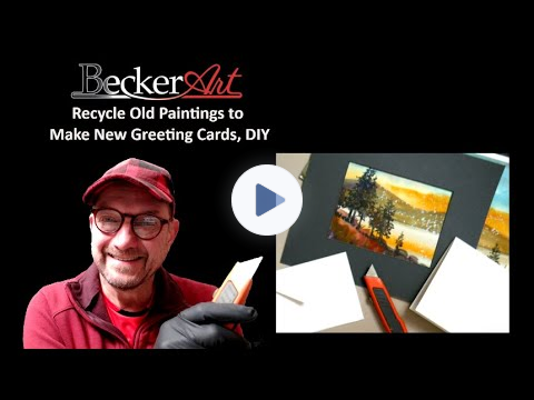 Recycle Old Paintings to New Greeting Cards, DIY
