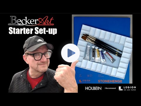 Video #1 Basic Watercolor Set up For David R Becker's FREE Paint-a-long Lessons on YouTube