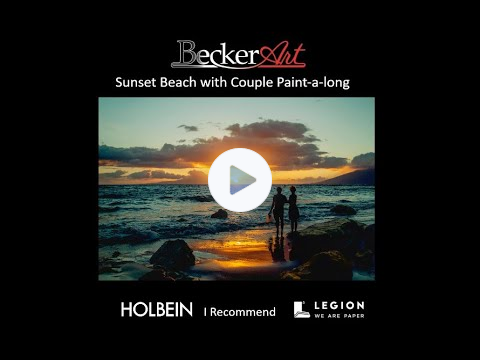 BeckerArt Sunset Beach with Couple Paint-a-long