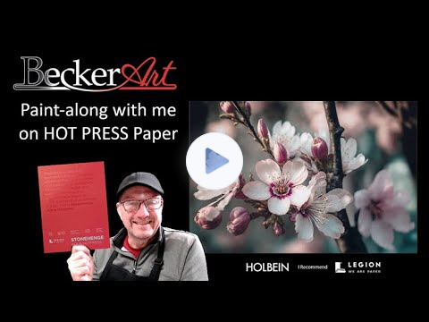 Paint Tree Blossoms on Hot Press Watercolor Paper | Best Watercolor Paint-a-long Tutorial