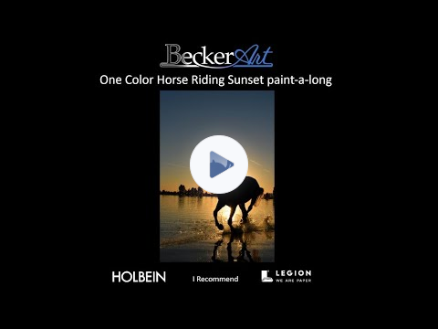 BeckerArt One Color Horse Riding Sunset Paint-a-long