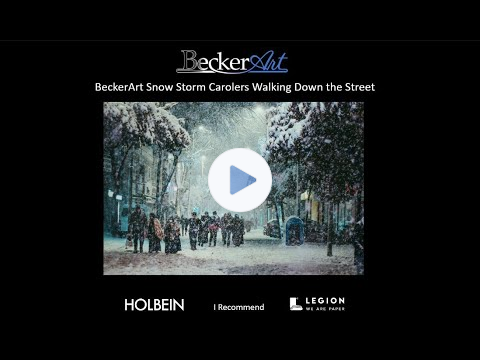 BeckerArt Snow Storm Carolers Walking down the Street Paint-a-long