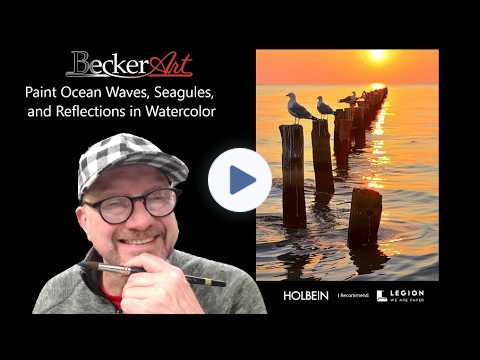 Paint-Along Lesson 10 | Ocean Waves & Reflections | Coastal Seagulls Scene (Watercolor Series 2026)