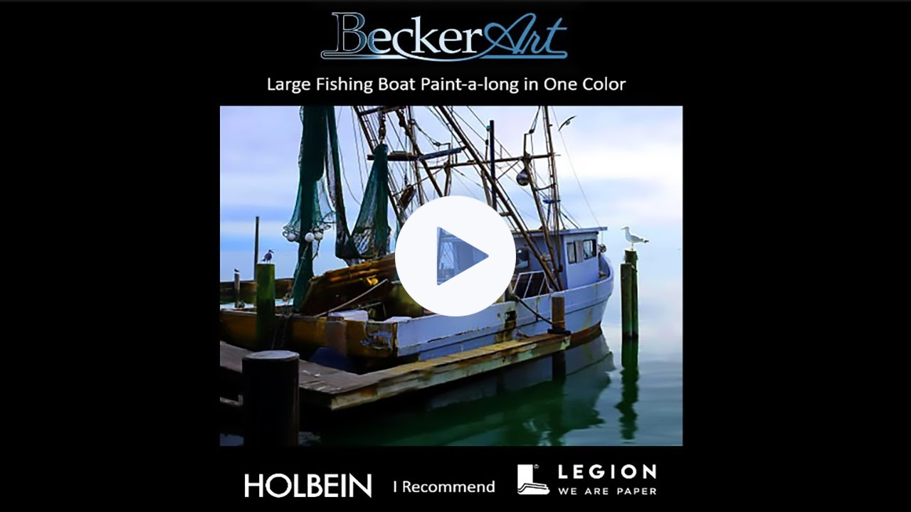 BeckerArt Large Fishing Boat Paint-a-long in One Color