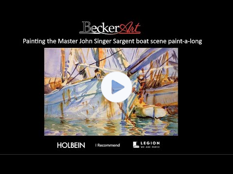 BeckerArt Paintingf the Master John Singer Sargent boats Watercolor Paint-a-long