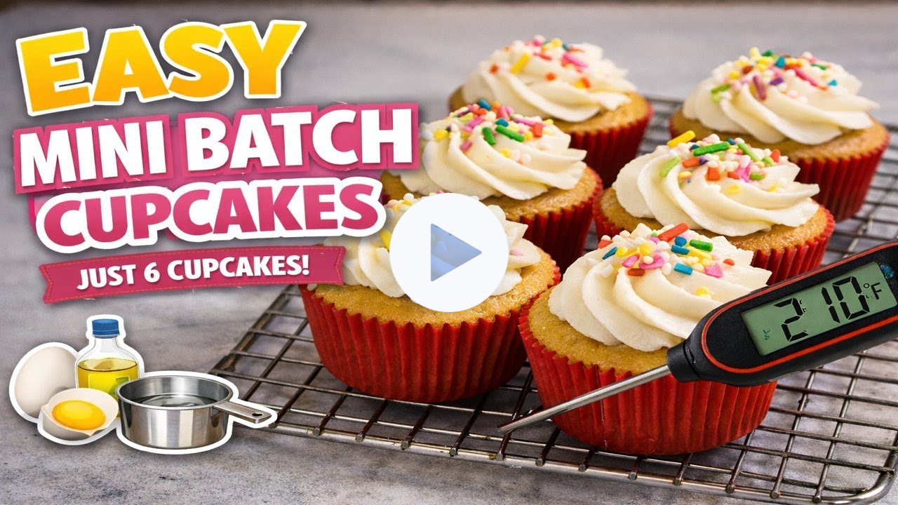 Easy MIni Batch of Cupcakes - Scale Down a Box Mix to Make Just 6 Cupcakes