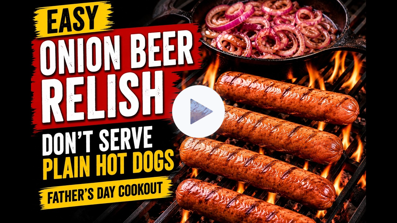 Easy Father's Day Cookout Idea: Grilled Polish Links with Onion Beer Relish