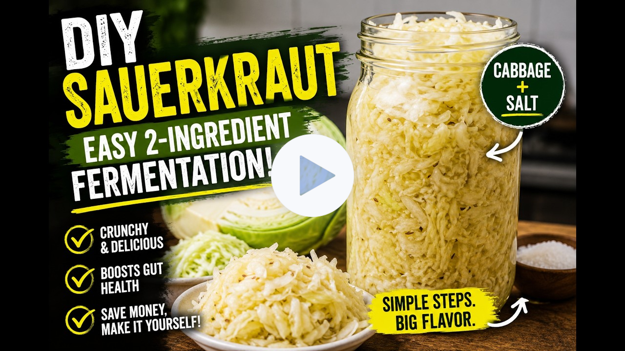 DIY Sauerkraut Two Ingredient Fermentation Tutorial