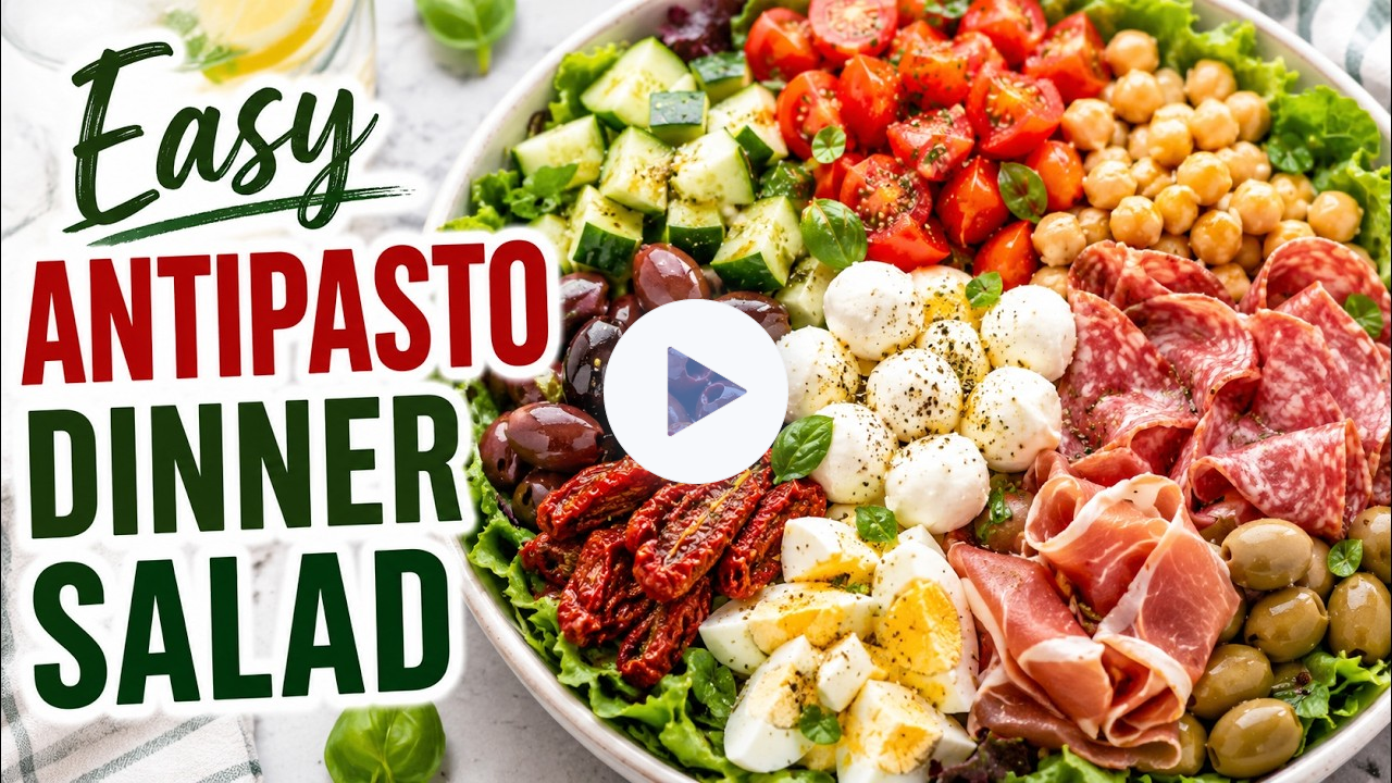 Easy Antipasto Dinner Salad with Salami and Prosciutto