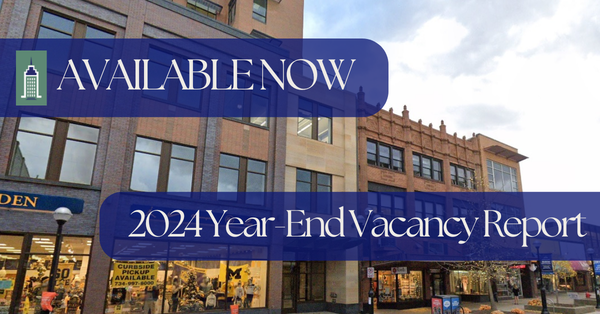 Image of Downtown Ann Arbor Office with Text 2022 Vacancy Report Available Now