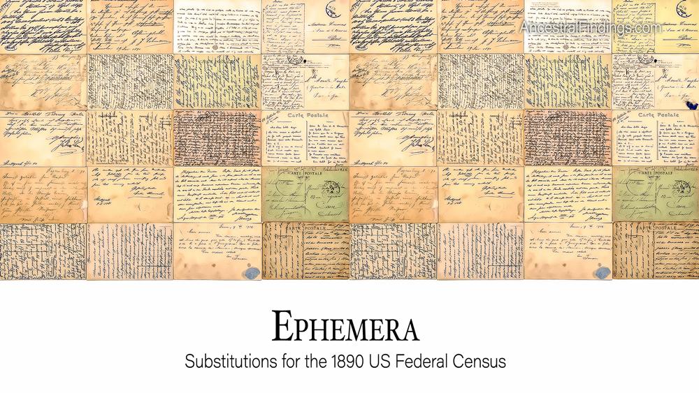 Ephemera: Substitutes for the 1890 US Federal Census