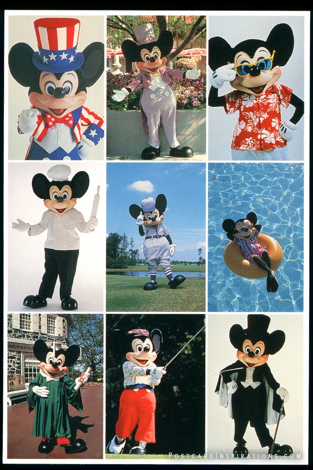 The Many Faces of Mickey Mouse (Postcard)