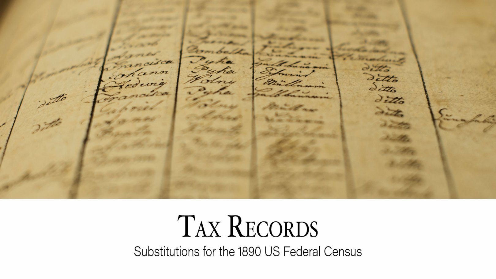 Tax Records: Substitutes for the 1890 US Federal Census