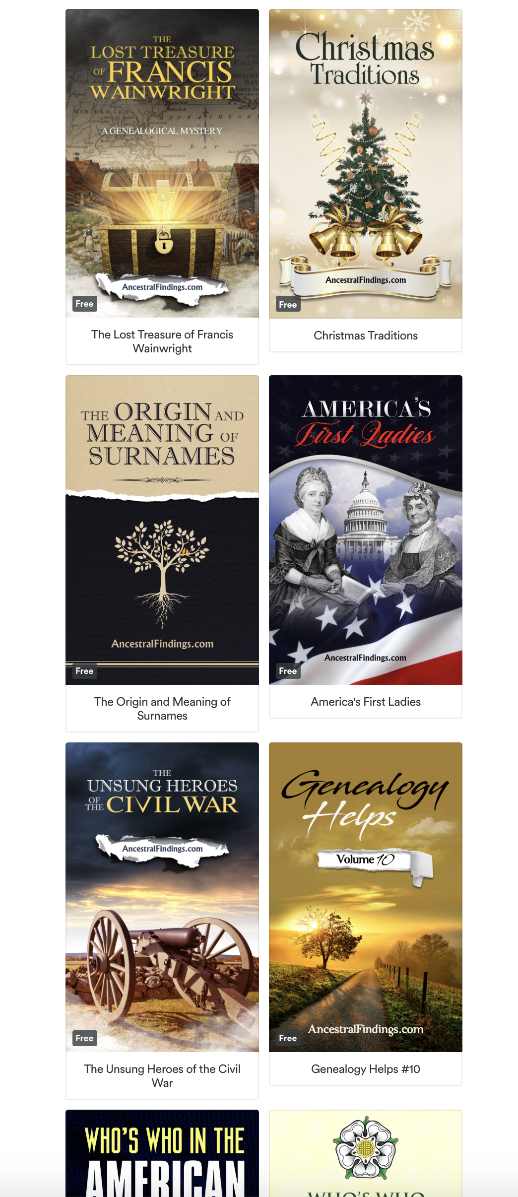 Free Genealogy eBooks