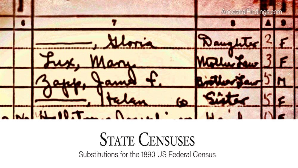 State Censuses: Substitutes for the 1890 US Federal Census