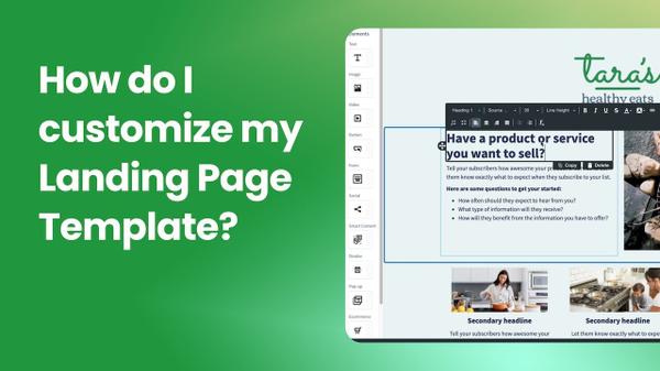 How do I customize my Landing Page Template?