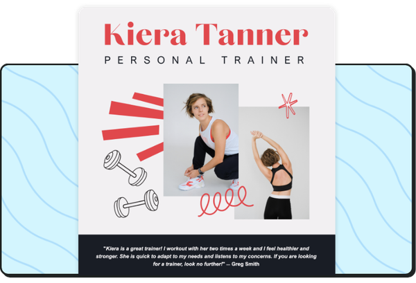 AWeber landing page template for a personal trainer