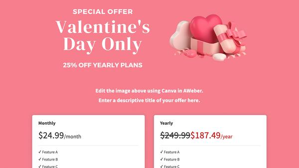 Valentine's day landing page template