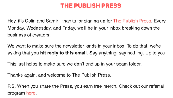 The Publish Press using red CTA's