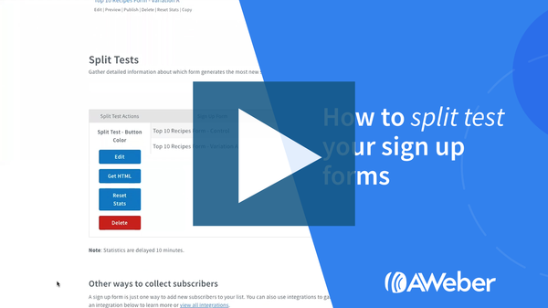 Video: How to split test your sign up forms in AWeber