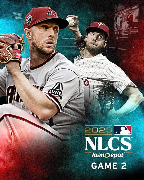An email image from the Arizona Diamondbacks promoting the NLCS game 2 featuring pictures of Aaron Nola and Merrill Kelly.
