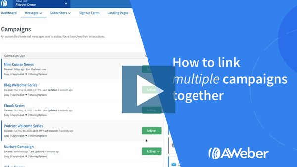 How to link multiple autoresponders together in AWeber
