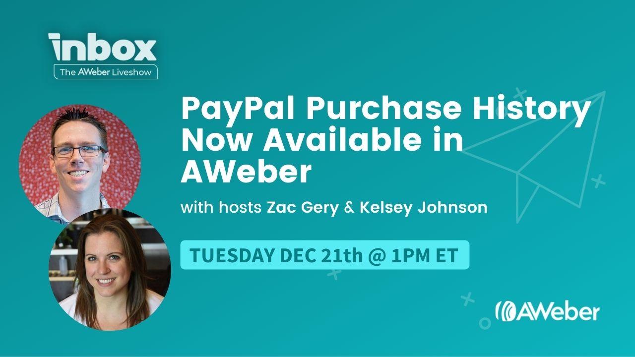 PayPal Purchase History Now Available in AWeber