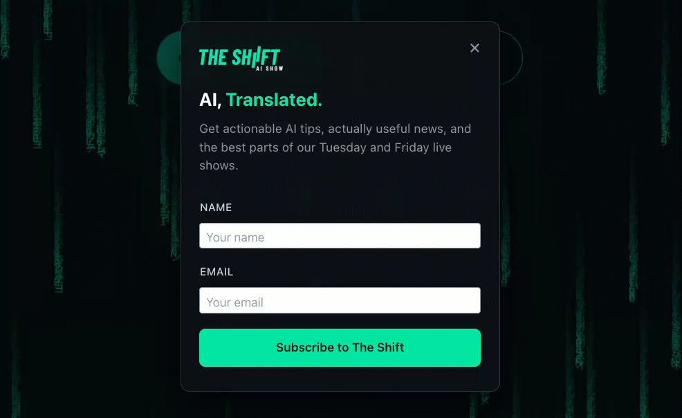 GIF of the AI created form