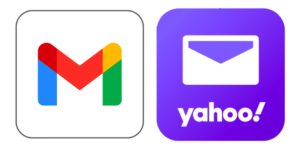 An image of the Gmail and Yahoo mail icons.