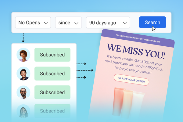 Image showing how you can find inactive subscribers in AWeber and send them a re-engagement email.