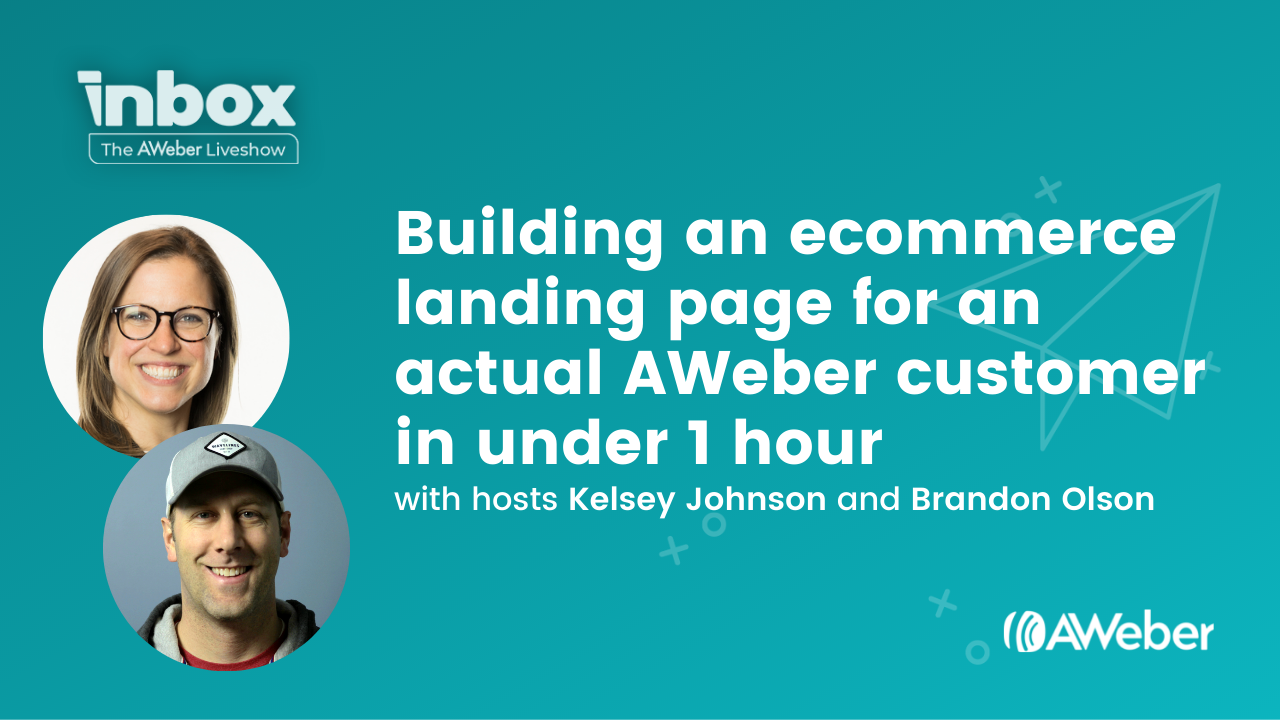 Watch us build a real ecommerce landing page for an actual AWeber customer in under an hour.
