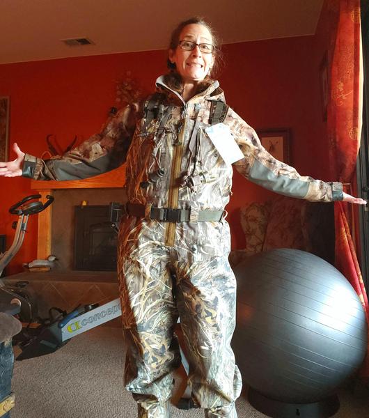 Holly in spendy new waders