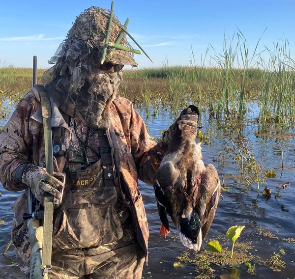 Holly with a mallard last week