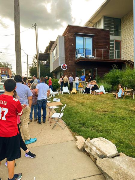 Line for tacos at Yoli Tortilleria. 