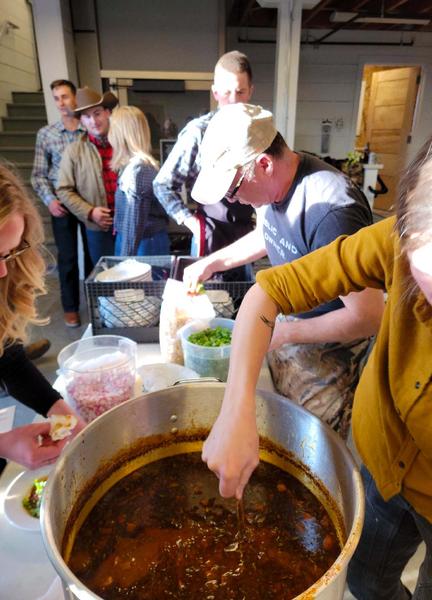 Hank Shaw serving at the BHA Rendezvous