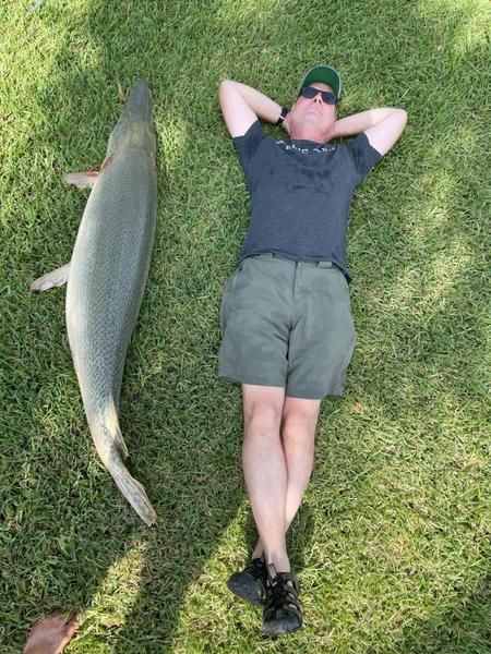 Hank with a huge alligator gar