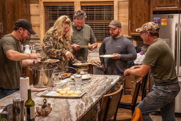Hank Shaw serving up snow goose at a cooking school. 