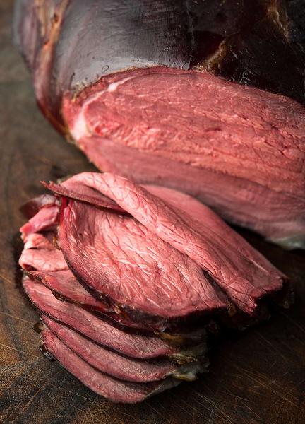 Smoked  venison leg roast