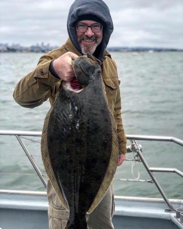 Hank Shaw with halibut