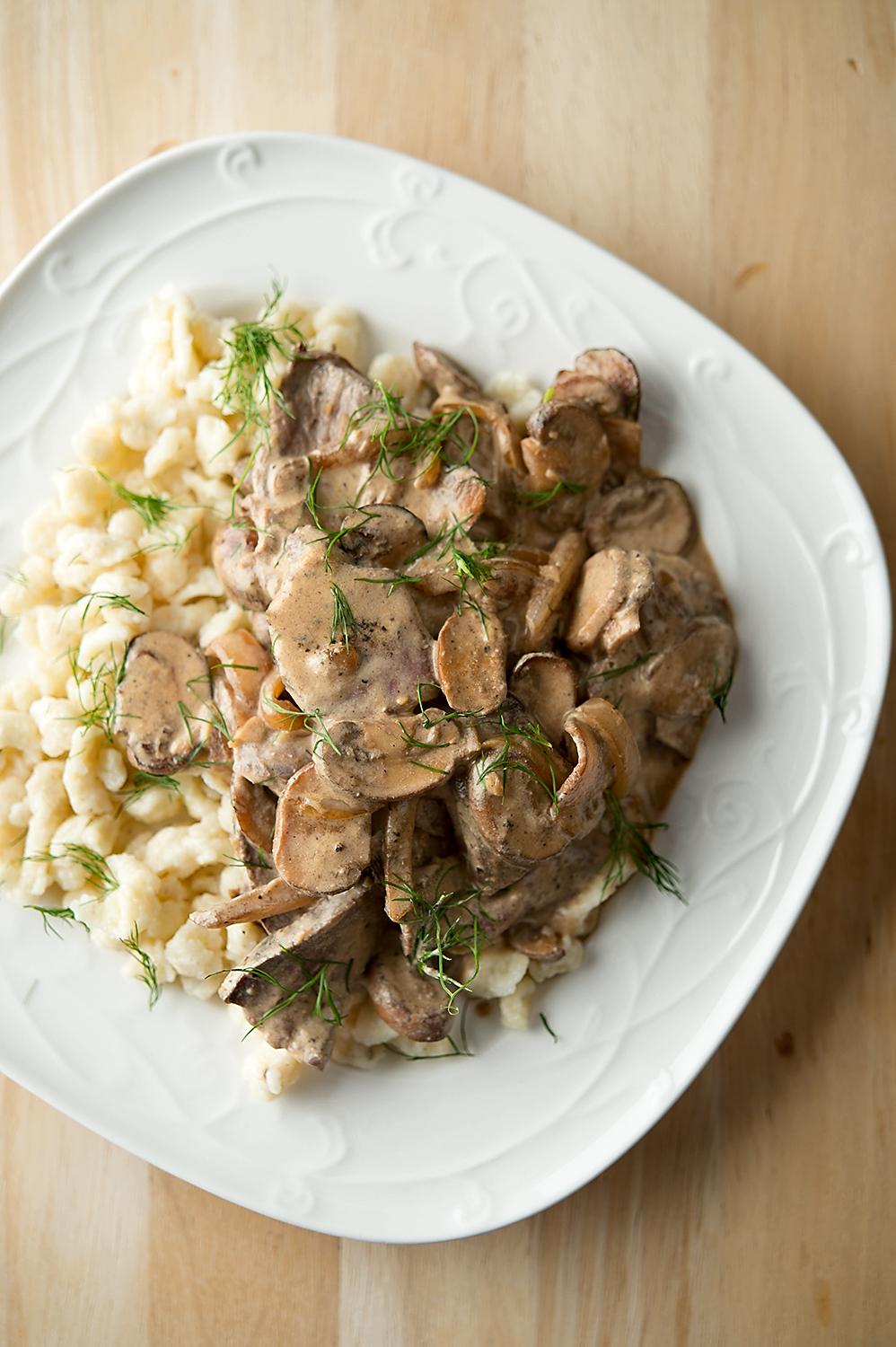 Classic venison stroganoff. 