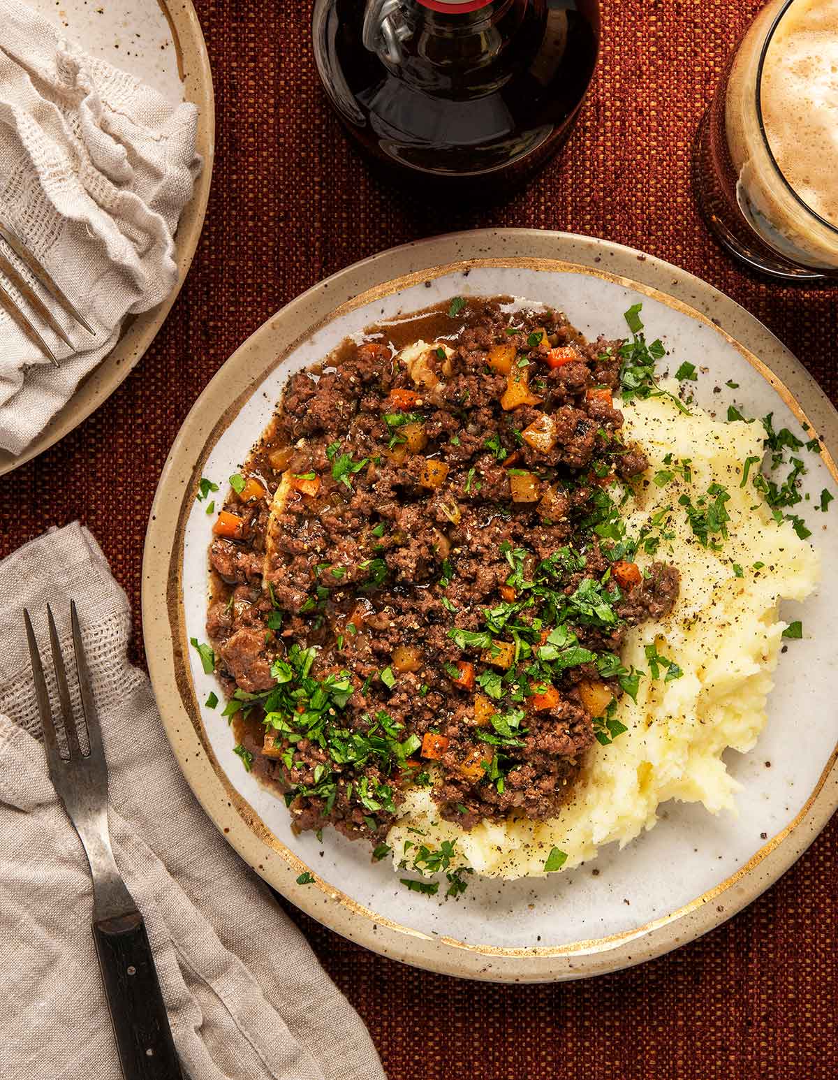 Scottish mince and tatties made with venison on a plate. 