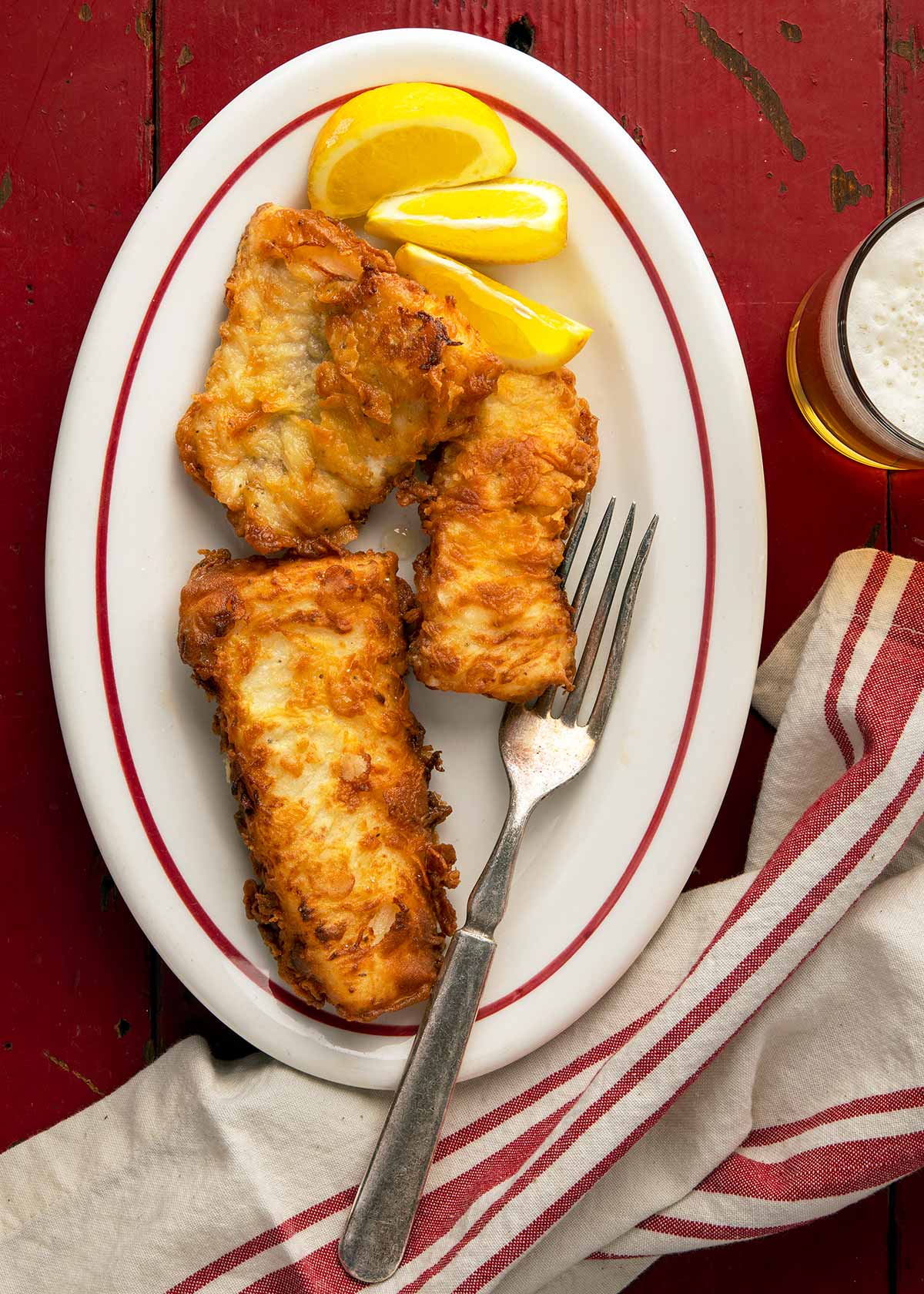 A plate of fried walleye.