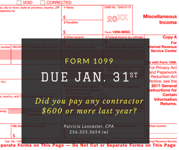 IMPORTANT DEADLINE Form 1099Misc