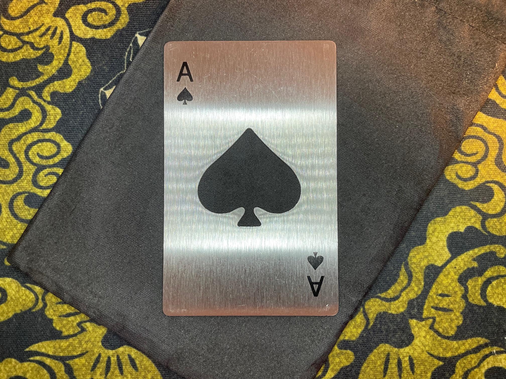 ace of spades bottle opener death card power wealth luck poker deck steel gothic satanic wiccan occult darkness jewelry
