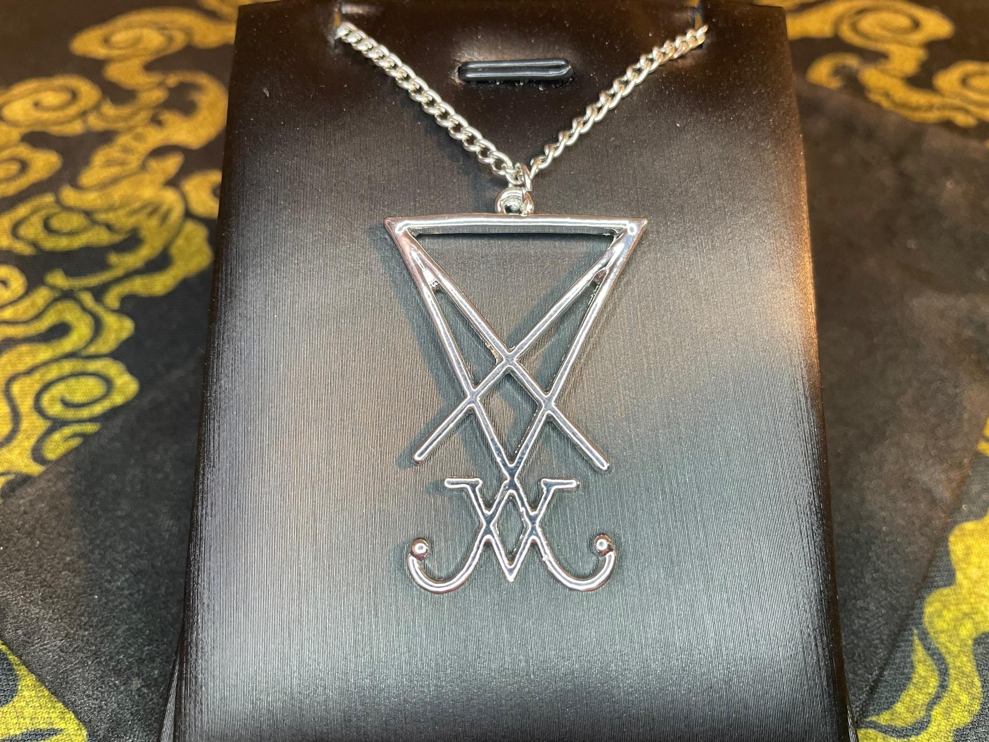 sigil of lucifer satanic seal of satan stainless steel pendant necklace