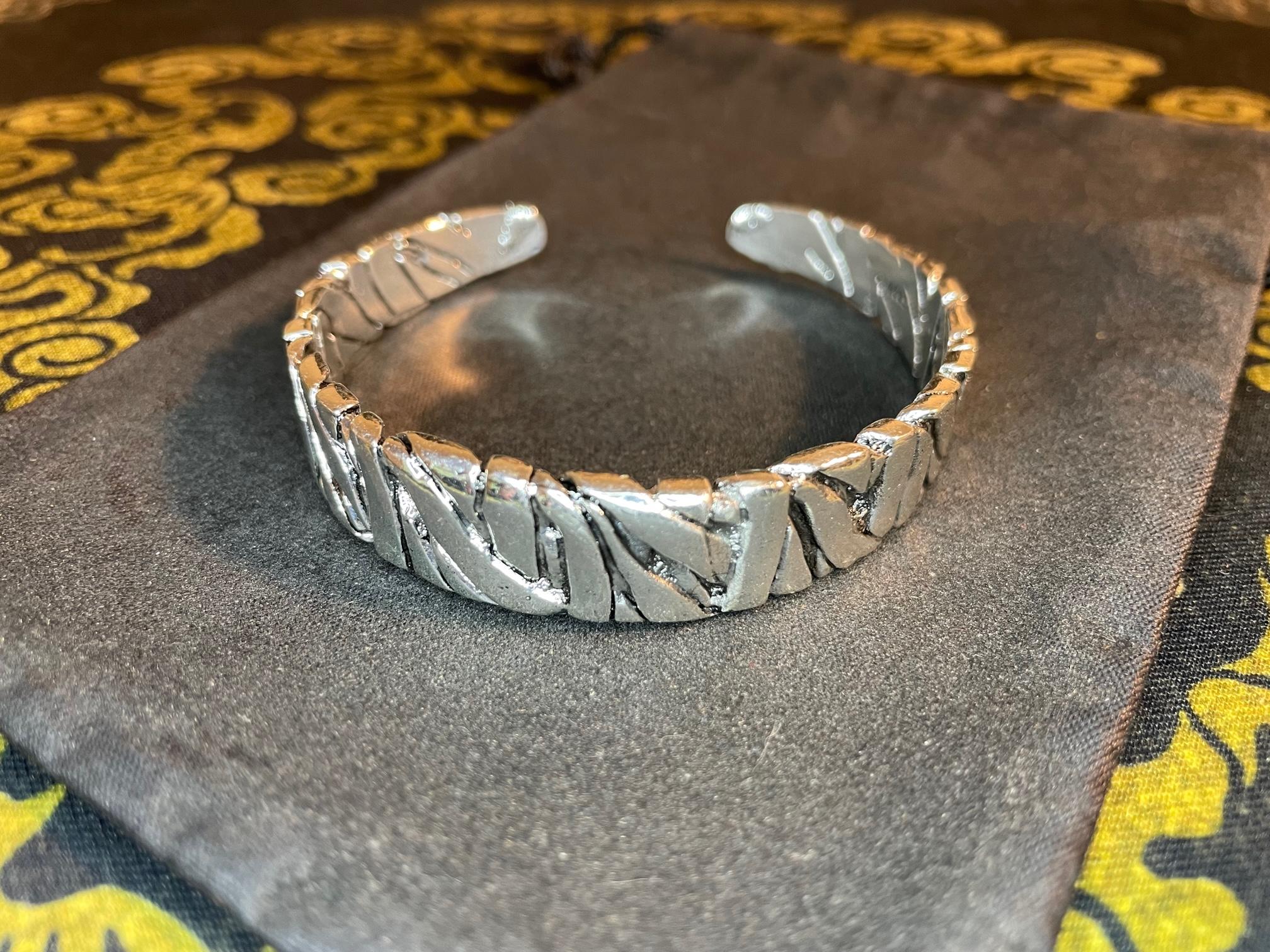 twisted bangle sterling silver adjustable cuff bracelet