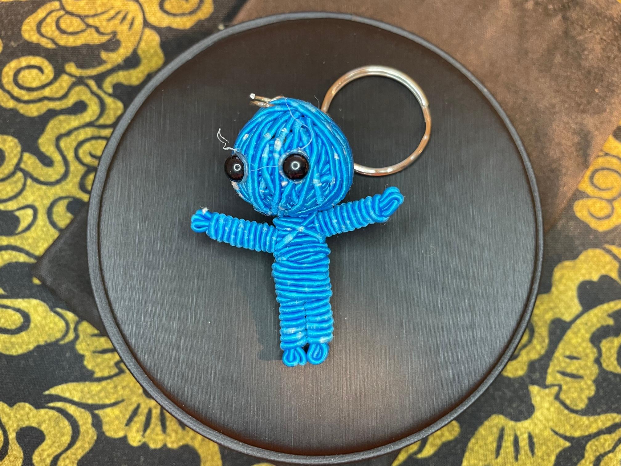 voodoo fiend doll evil eye supernatural spiritual hex handmade pendant keychain